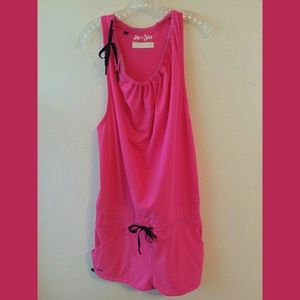 Jo & Jax Bright Pink Drawstring Romper Sz Small